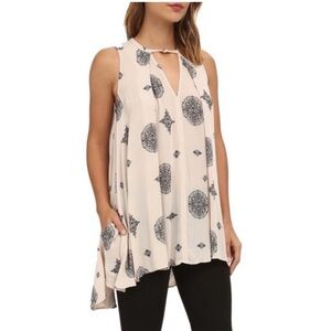 Free People Snap Out Of It Sleeveless Tree Swing Tunic Top Dress XS Boho Hippie